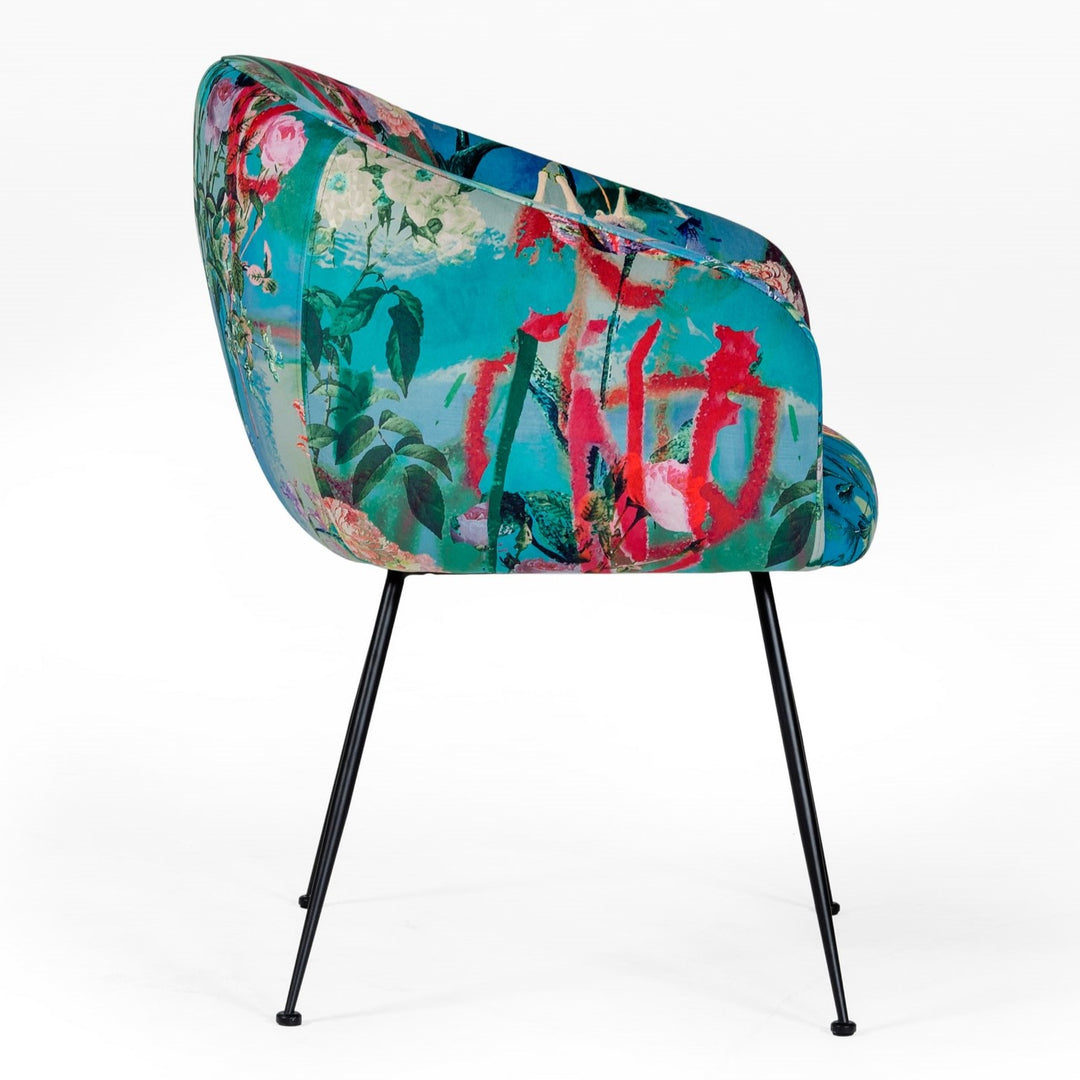 Roxann - Contemporary Floral Velvet Dining Chair