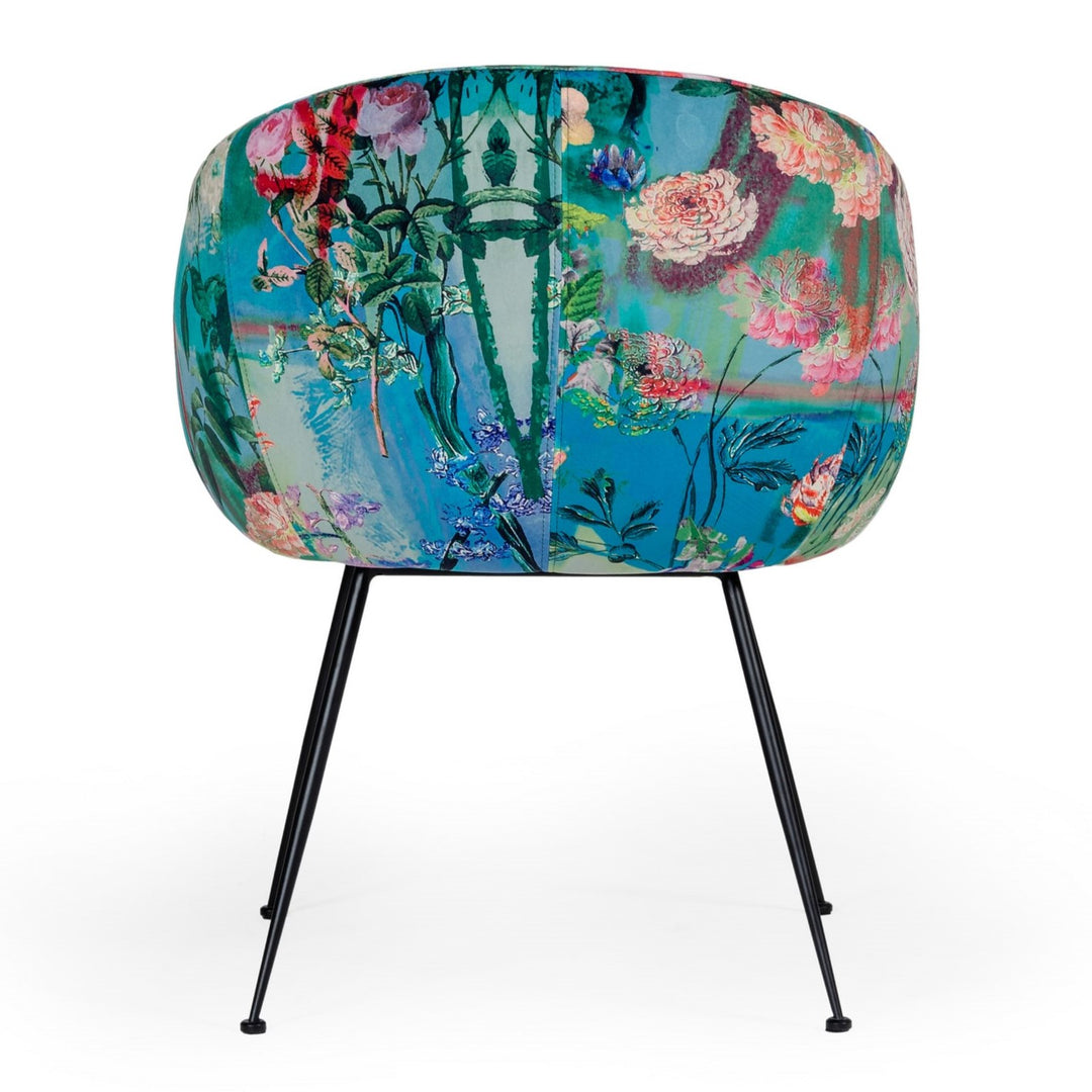 Roxann - Contemporary Floral Velvet Dining Chair