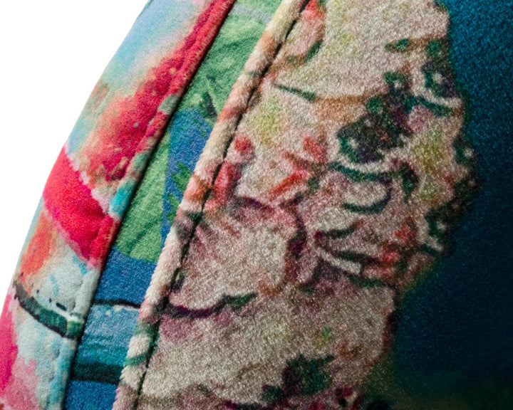 Falco  Contemporary Floral Velvet and Gold Accent Chair