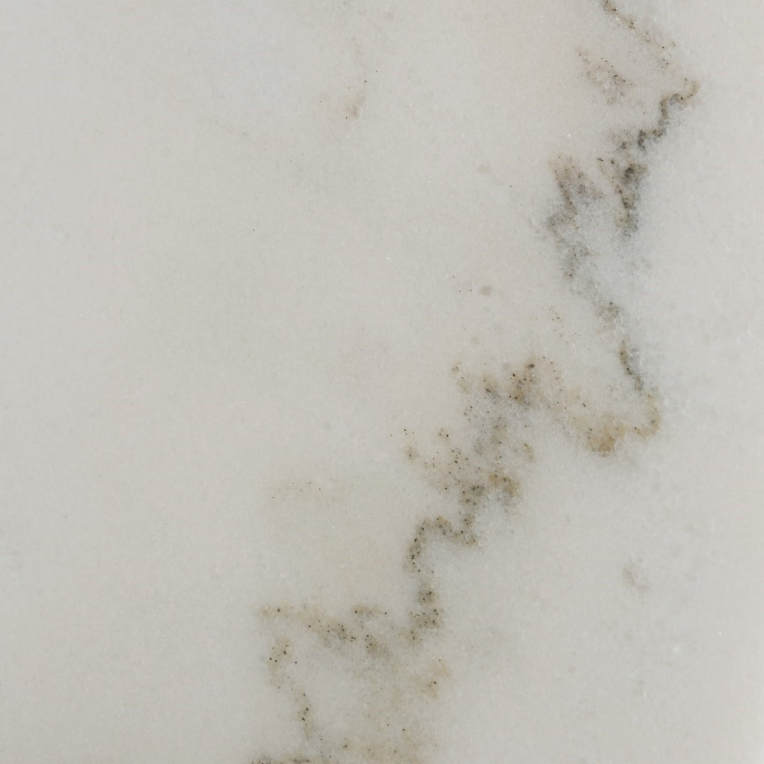 Fairway - Glam White Marble and Brushed Gold End Table