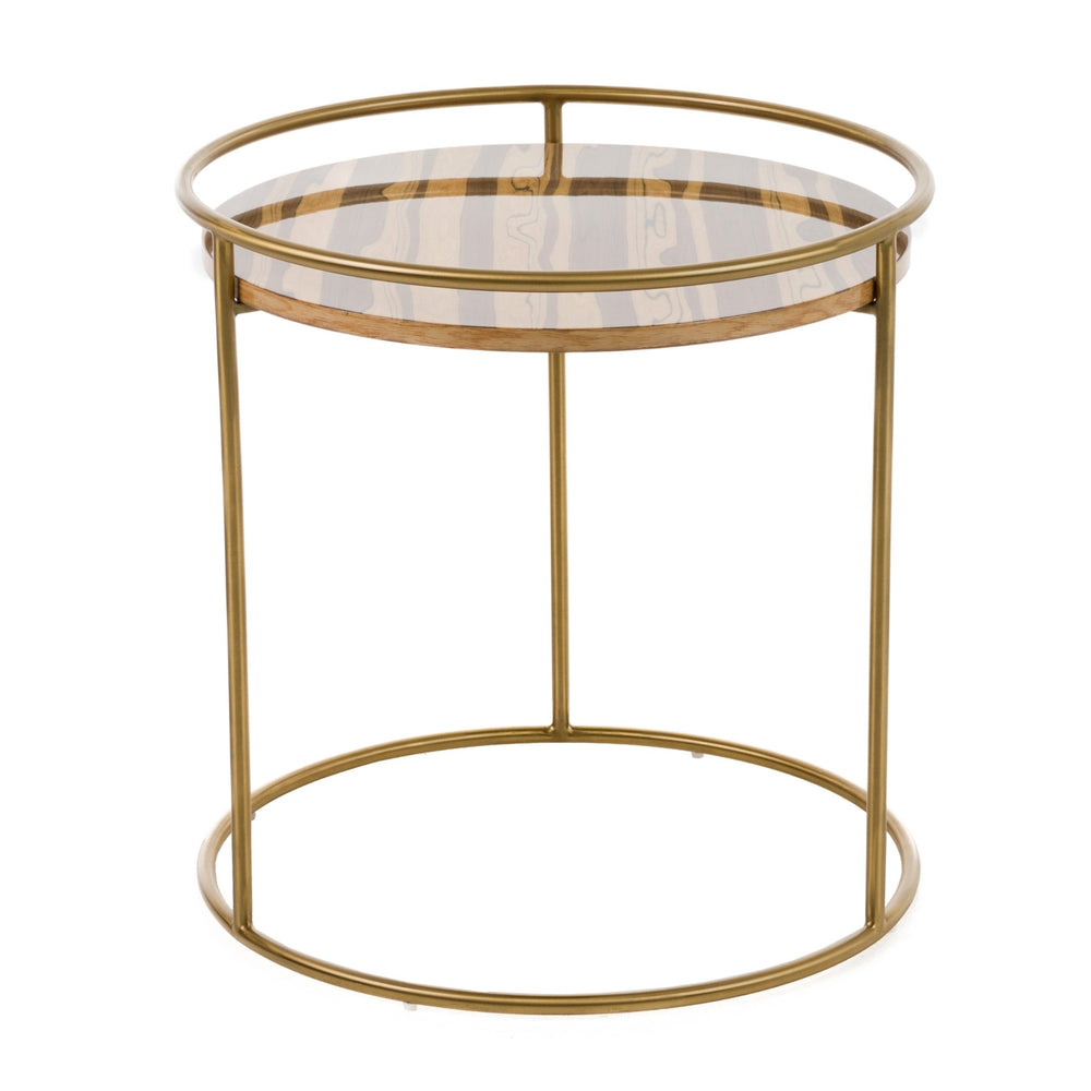 Gilcrest - Glam Brown and Gold Marble End Table - View 6