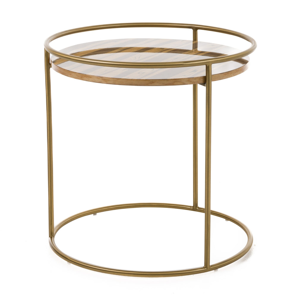 Gilcrest - Glam Brown and Gold Marble End Table - View 5