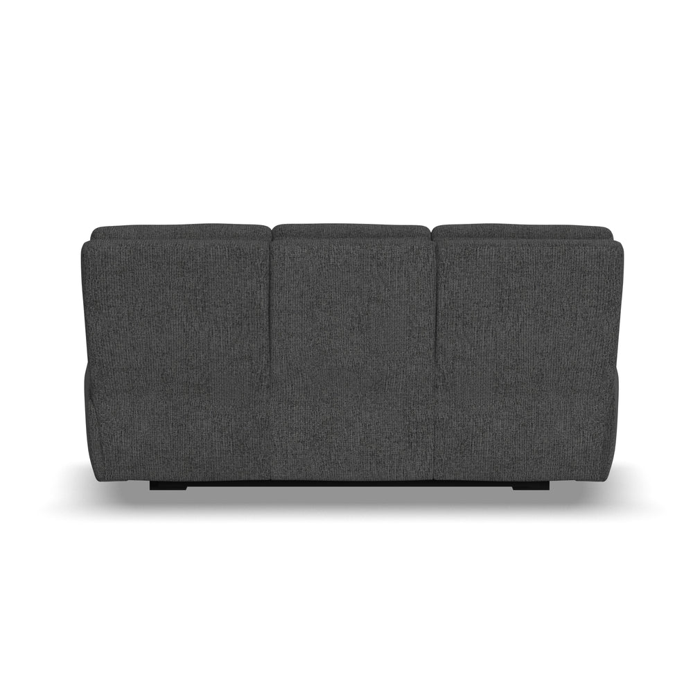 Strait Power Reclining Sofa With Power Headrests Gray