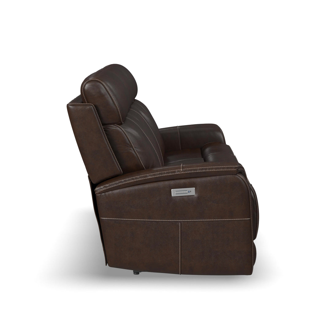 Flexsteel 1524-63PH-05070 View  Power Reclining Sofa With Console, Power Headrest & Lumbar  Dark Brown