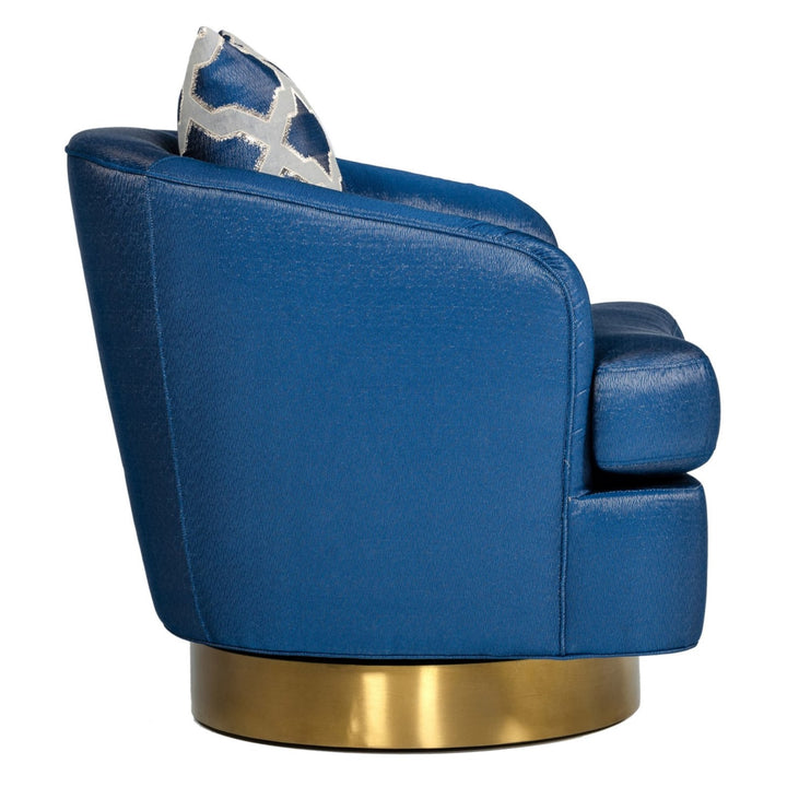 Niagra - Glam Blue and Gold Fabric Accent Chair