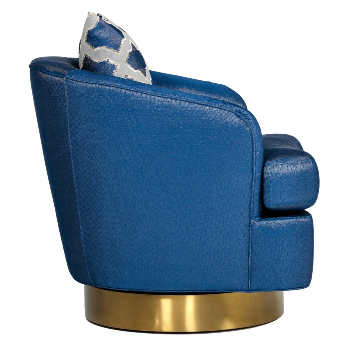 Niagra - Glam Blue and Gold Fabric Accent Chair - View 2