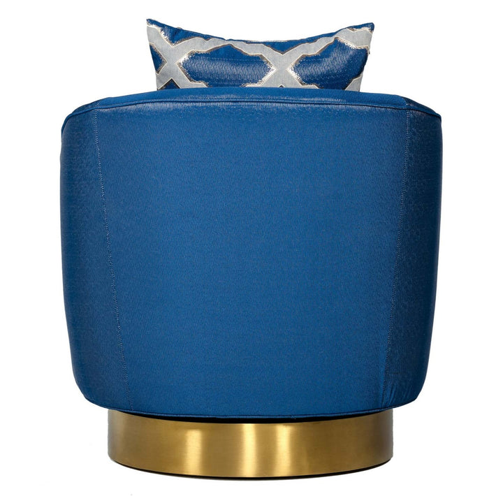 Niagra - Glam Blue and Gold Fabric Accent Chair