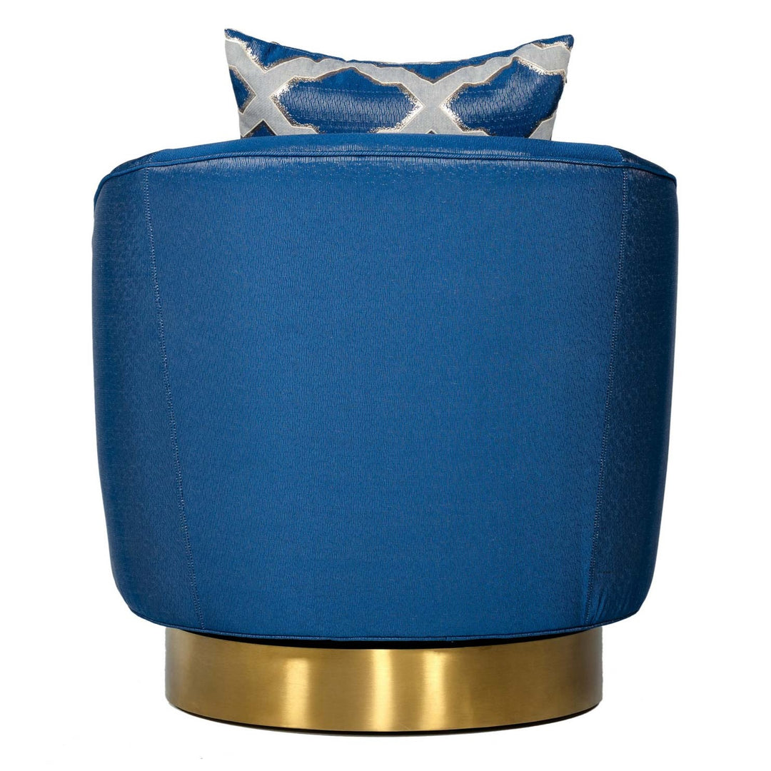 Niagra - Glam Blue and Gold Fabric Accent Chair