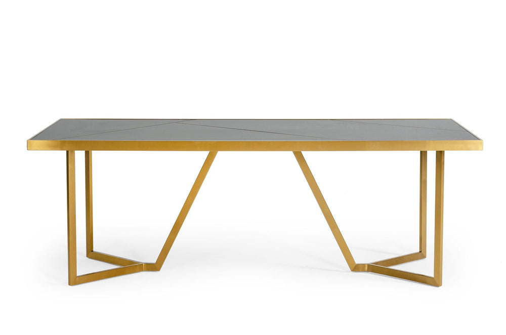 Nolte - Glam Black Zebrawood and Gold Dining Table