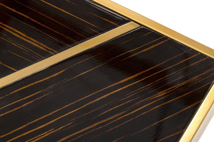 Nolte - Glam Black Zebrawood and Gold Dining Table