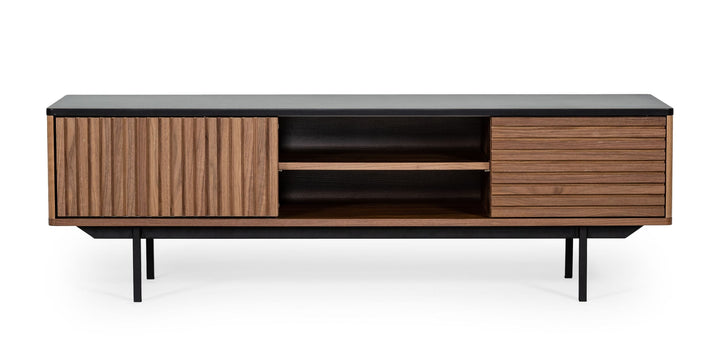 Maggie - Modern Walnut and Grey TV Stand