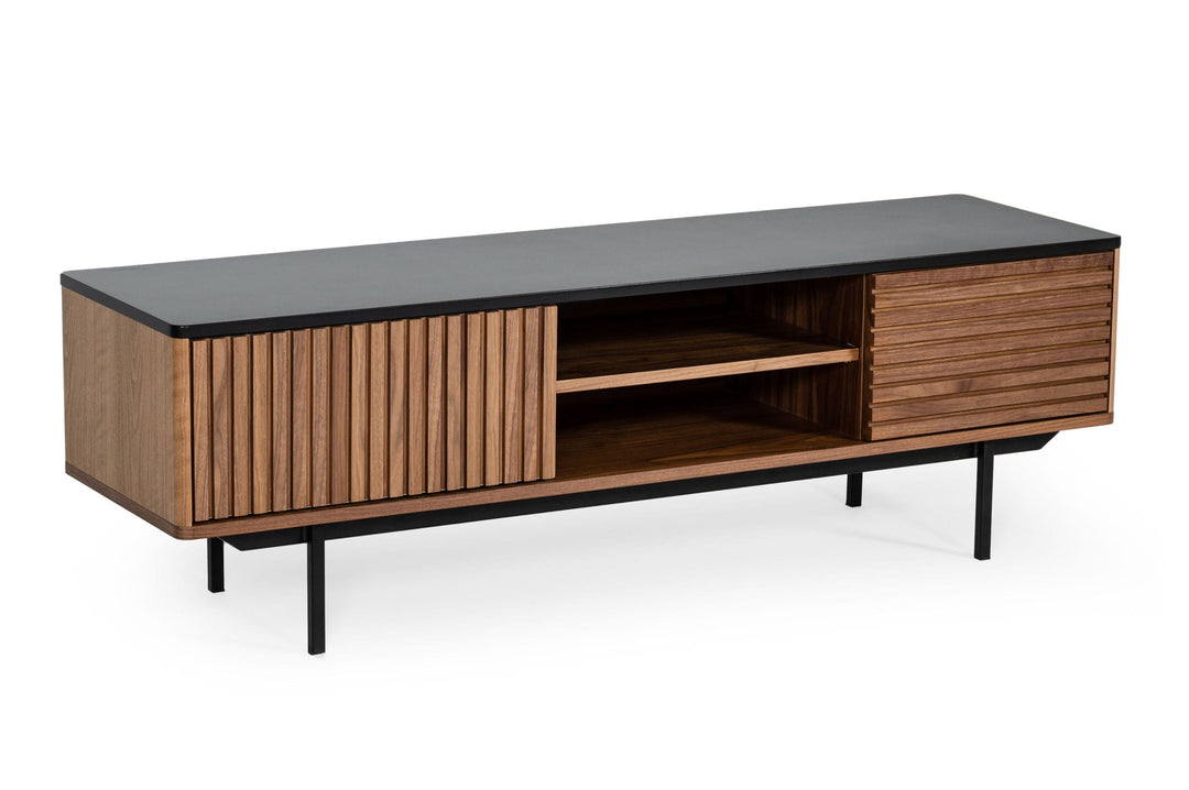 Maggie - Modern Walnut and Grey TV Stand