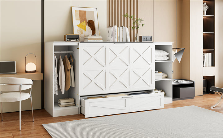 2twin-size-murphy-bed-with-bedside-shelves-and-wardrobe-white