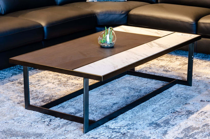 Fargo - Modern Ceramic  and  Grey Walnut Coffee Table