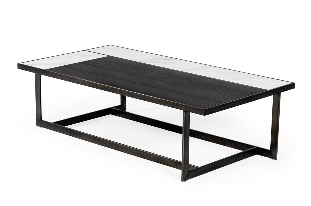 Fargo - Modern Ceramic  and  Grey Walnut Coffee Table