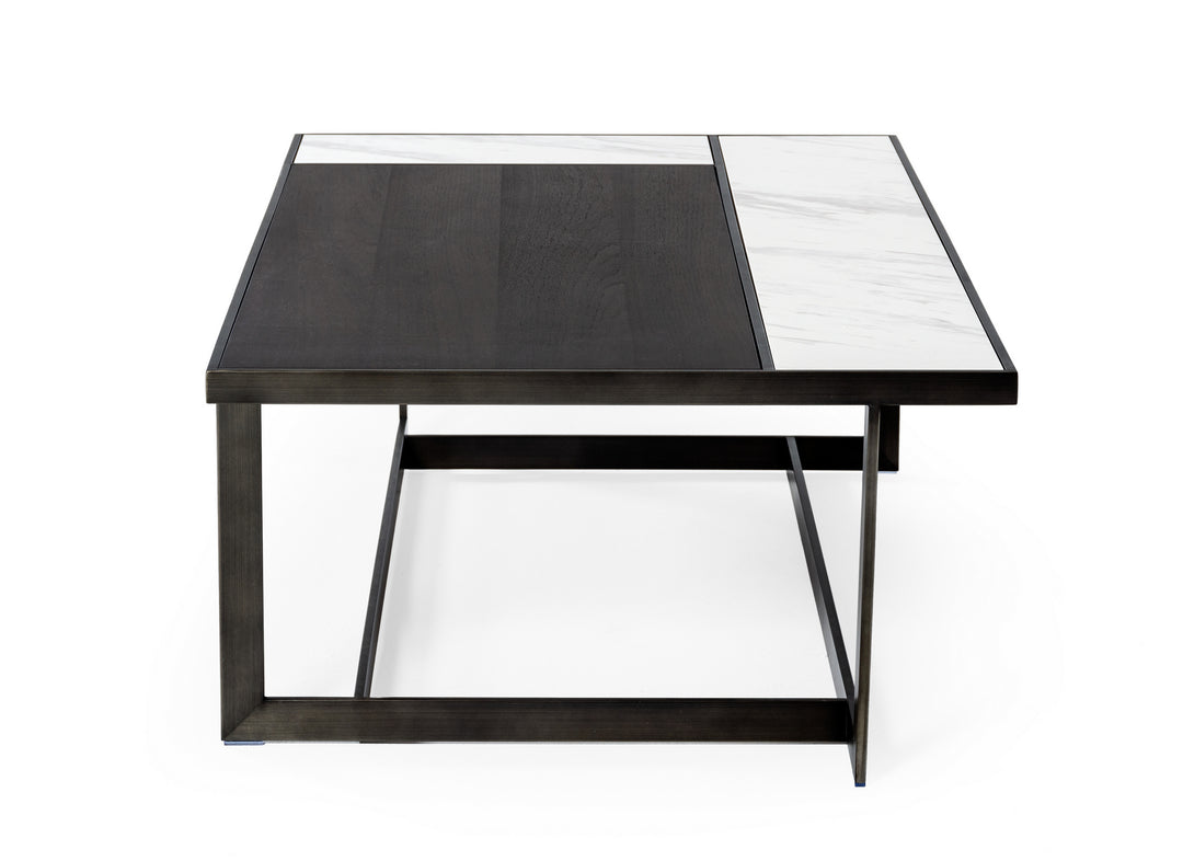 Fargo - Modern Ceramic  and  Grey Walnut Coffee Table