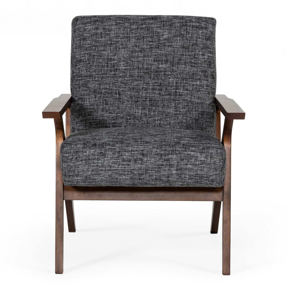 Candea - Mid-Century Walnut and Grey Accent Chair - View 5