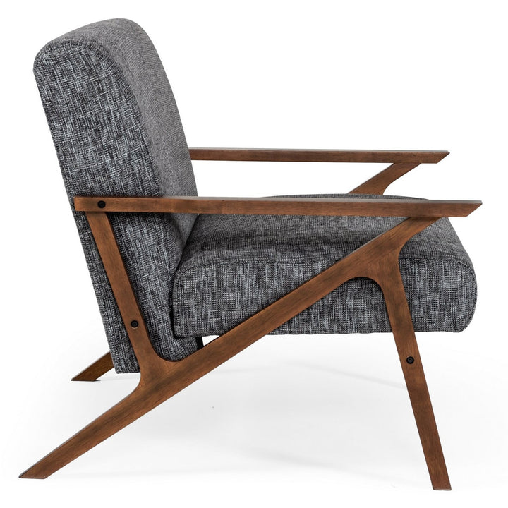 Candea - Mid-Century Walnut and Grey Accent Chair