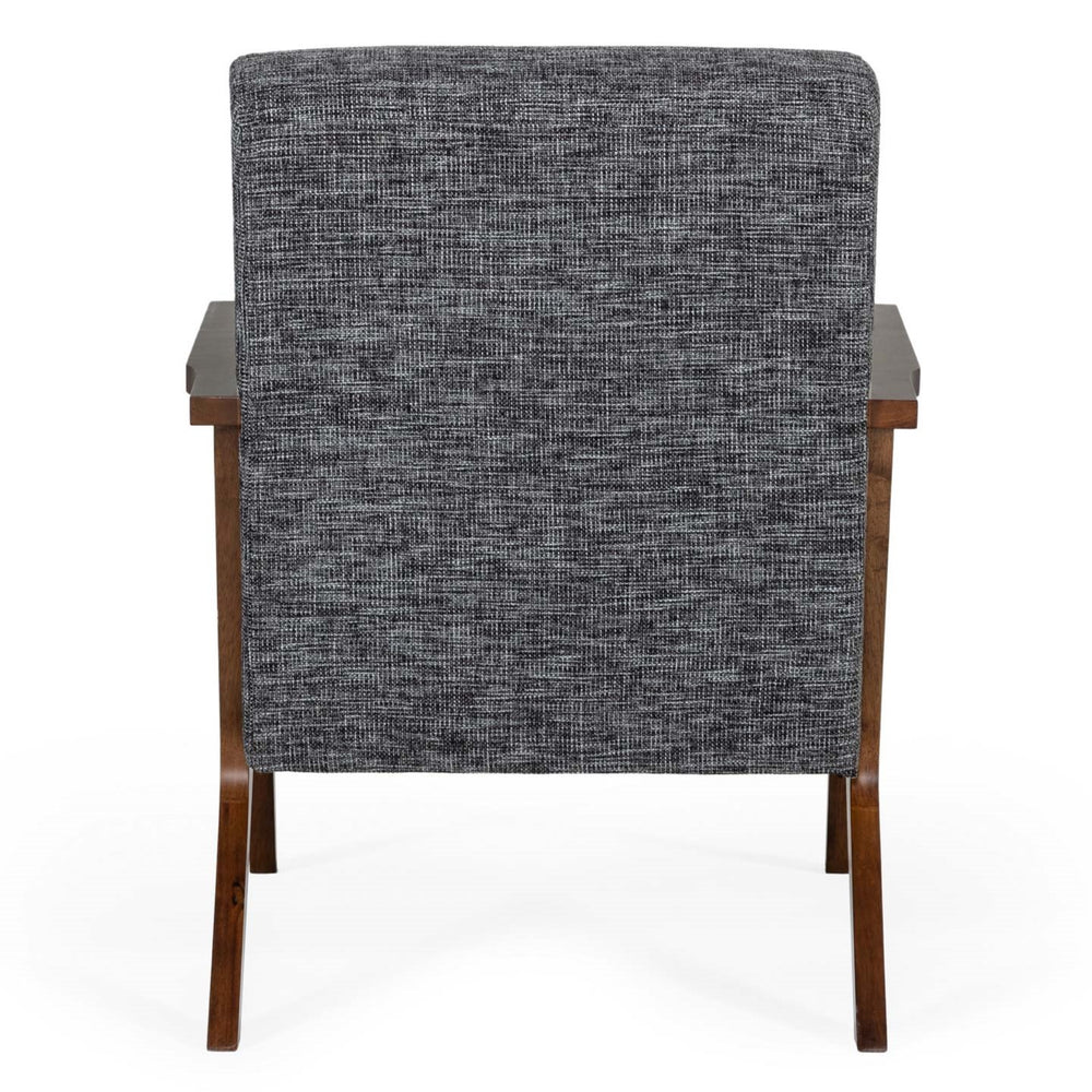 Candea - Mid-Century Walnut and Grey Accent Chair - View 7