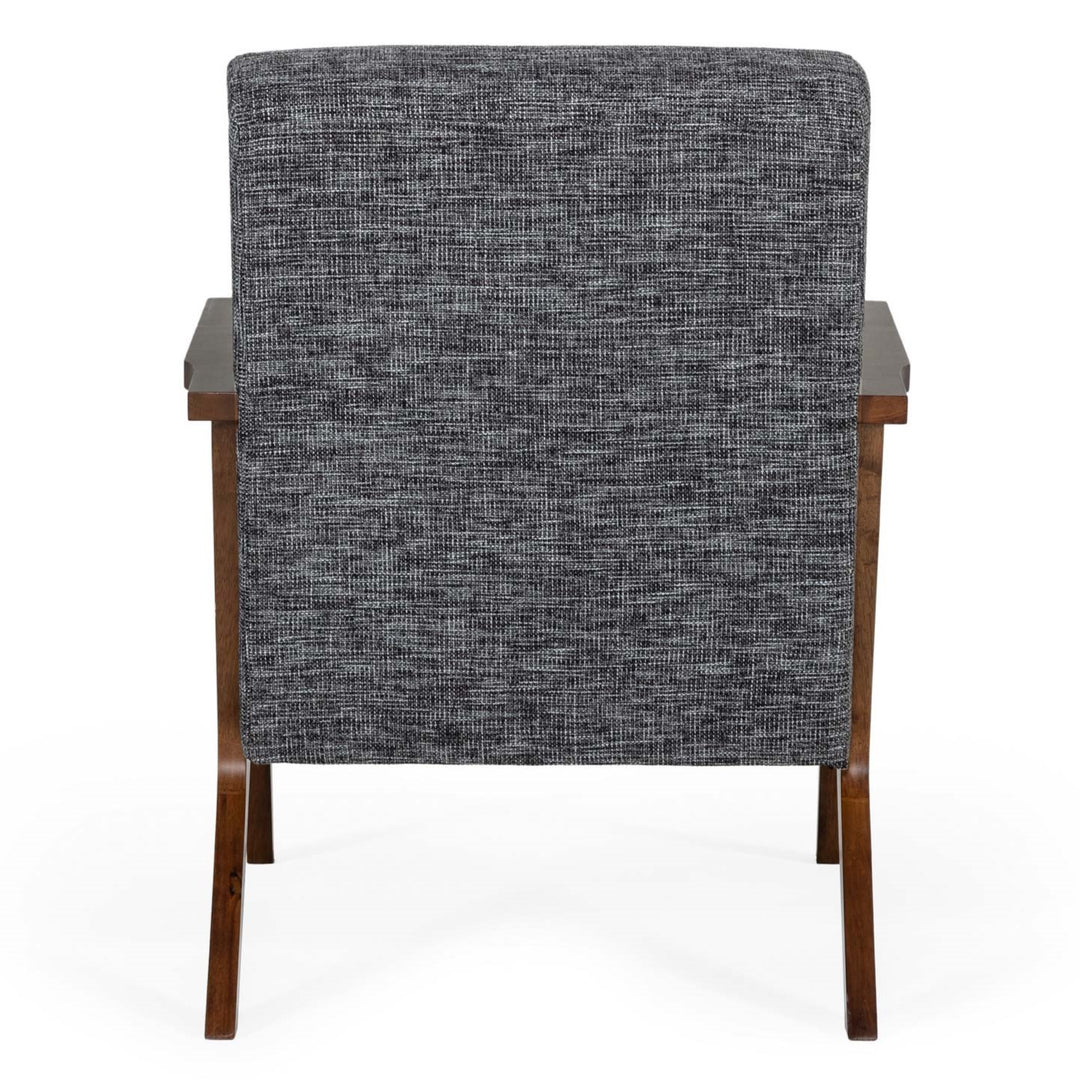 Candea - Mid-Century Walnut and Grey Accent Chair