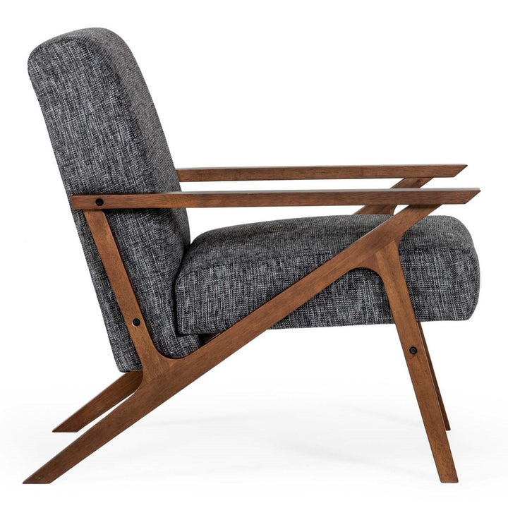 Candea - Mid-Century Walnut and Grey Compact Loveseat