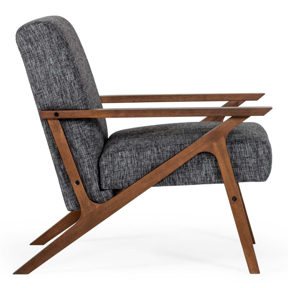 Candea - Mid-Century Walnut and Grey Compact Loveseat
