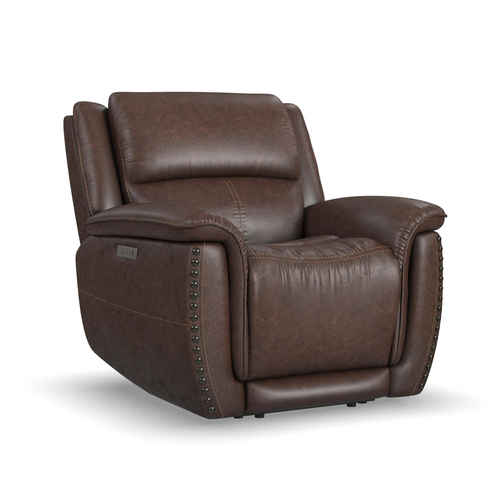 Beau Fabric Power Recliner with Power Headrest in Sable