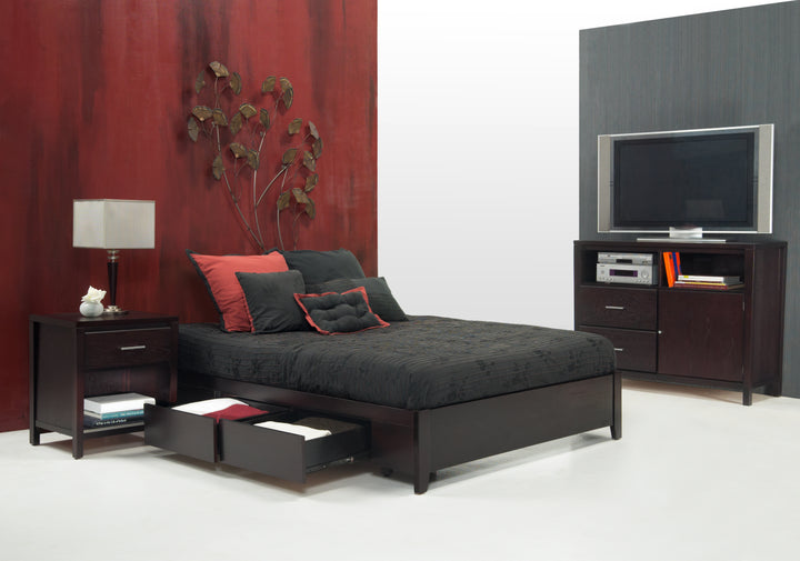 Modus Furniture Sp23D5 Simple Wood Storage Bed In Espresso