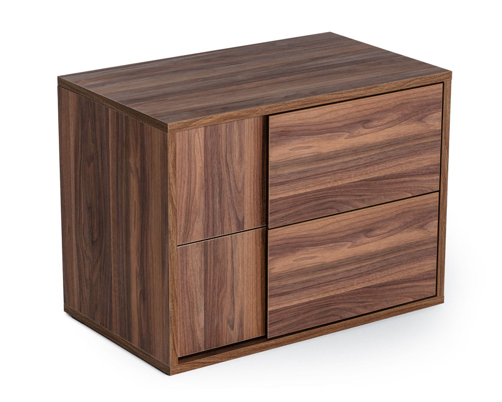 Asus - Italian Modern Walnut Nightstand - View 2