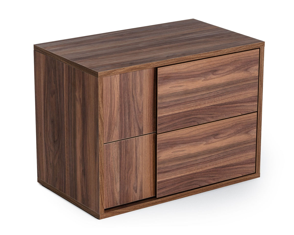 Asus - Italian Modern Walnut Nightstand - View 2