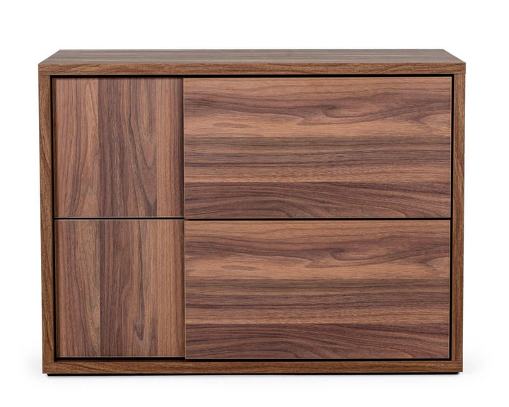 Asus - Italian Modern Walnut Nightstand