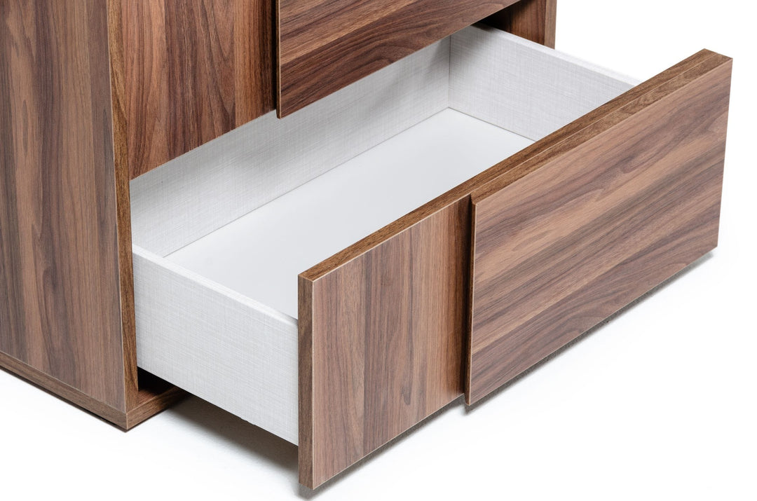 Asus - Italian Modern Walnut Nightstand