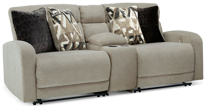 Colleyville - 3-Piece Power Reclining Sectional With Console - Stone by Ashley Furniture product image