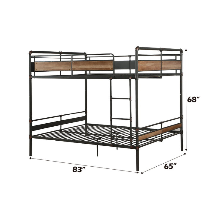 Brantley II - Double Queen Bunk Bed - Sandy Black & Dark Bronze Hand-Brushed