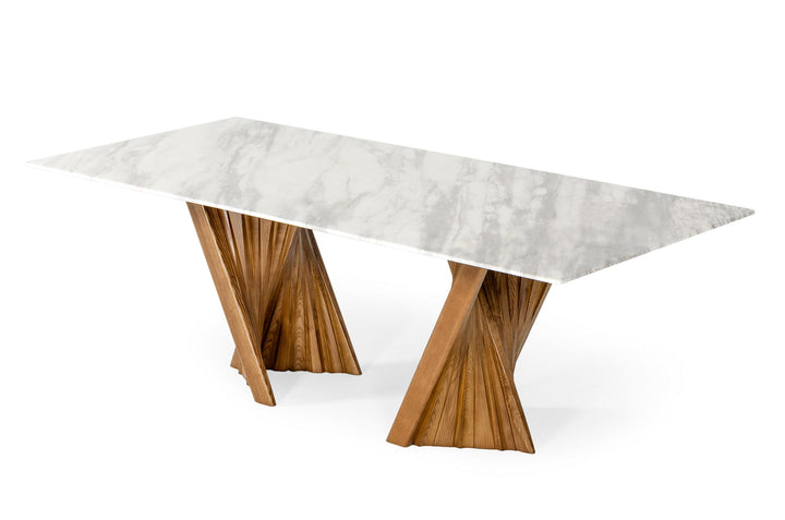 Cadence - Modern Walnut &amp; Marble Dining Table