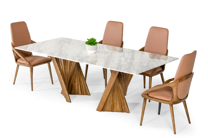 Cadence - Modern Walnut &amp; Marble Dining Table