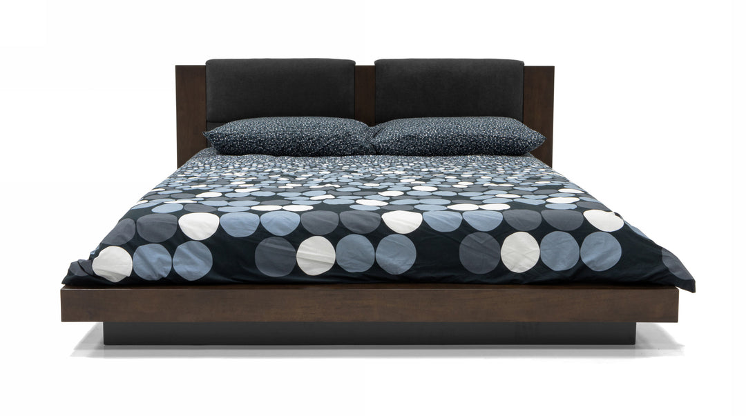 Fantasia  Eastern King Contemporary Dark Walnut and Dark Grey Bed