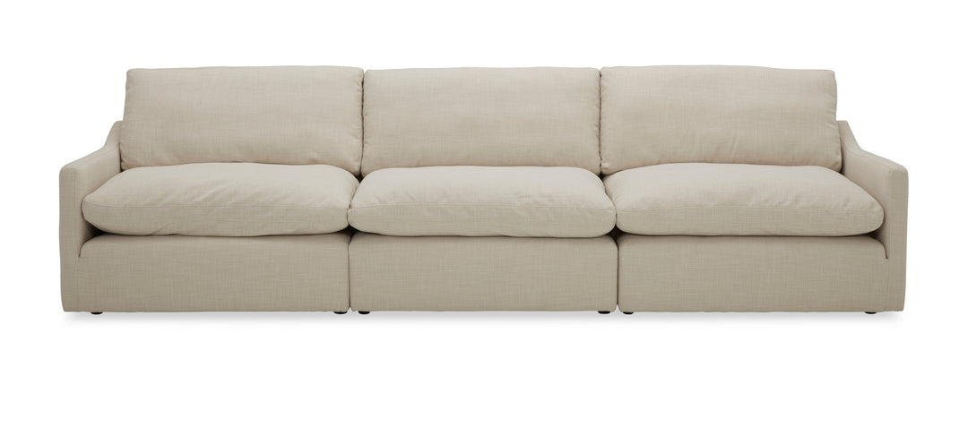 Fedora - Modern White Fabric Sectional Sofa  Ottoman