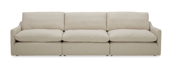 Fedora - Modern White Fabric Sectional Sofa  Ottoman