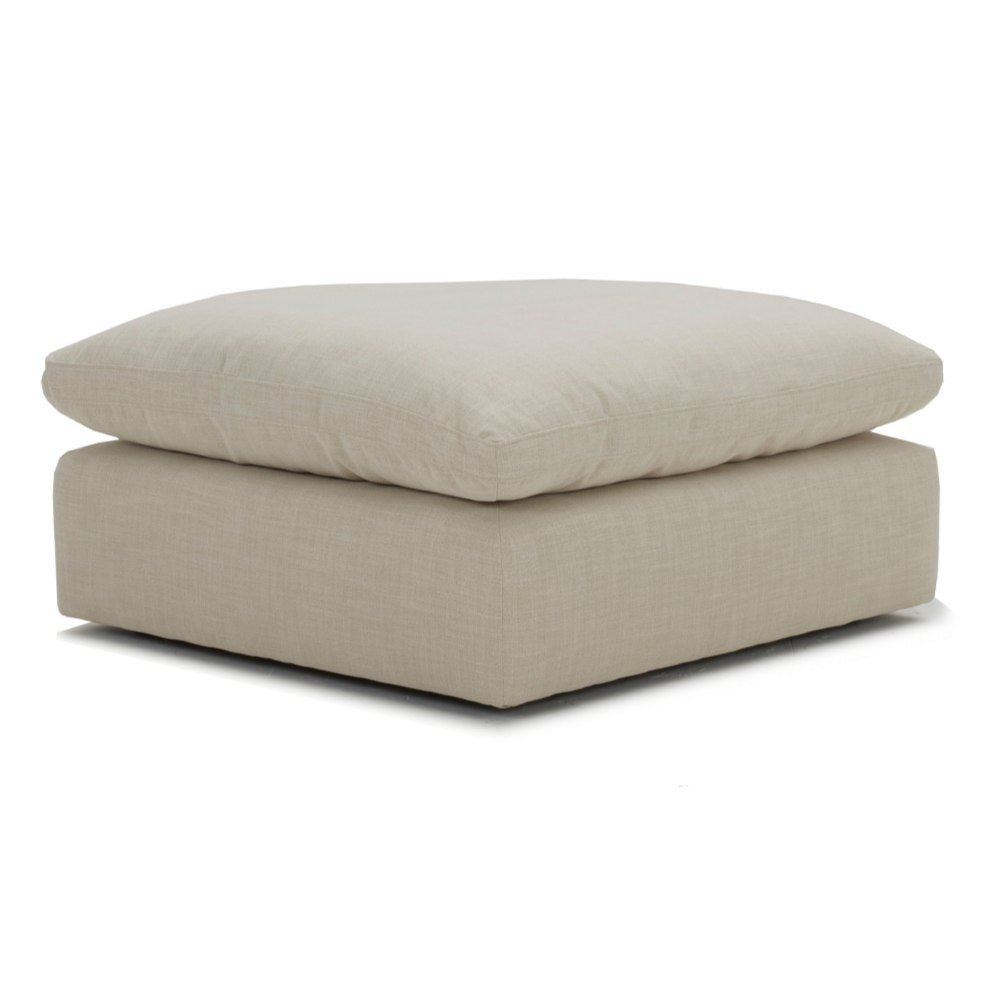 Fedora - Modern White Fabric Sectional Sofa + Ottoman