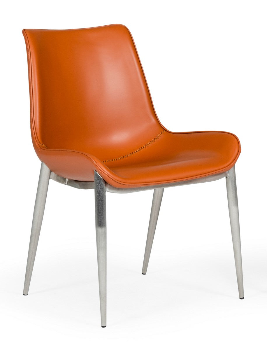 Holt - Modern Cognac Eco-Leather Dining Chair 