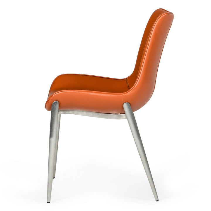 Holt - Modern Cognac Eco-Leather Dining Chair (Set of 2)