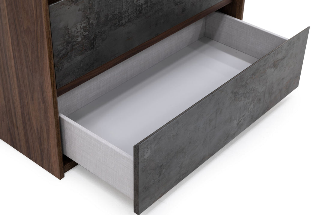 Rado Modern Walnut & Stucco Chest