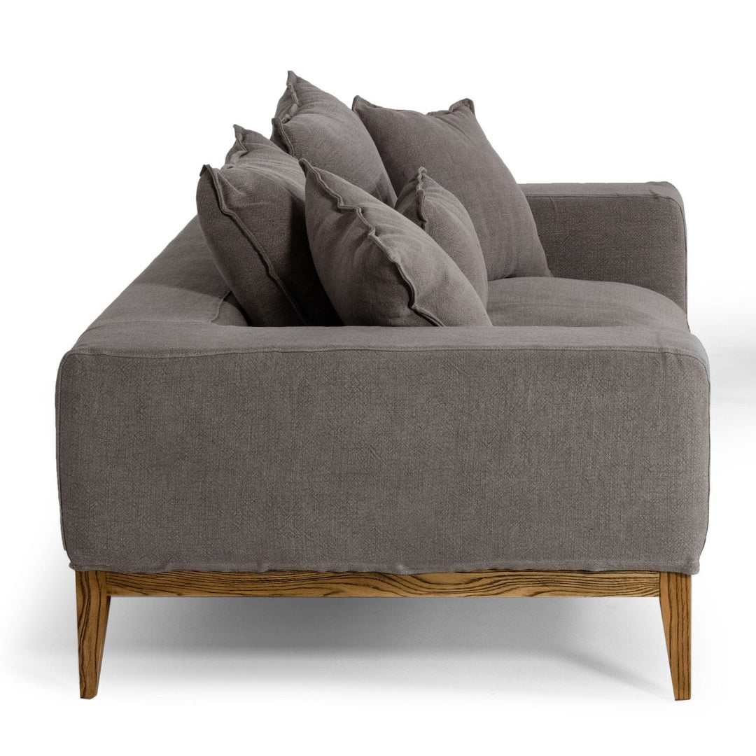 Corina - Modern Grey Linen Loveseat