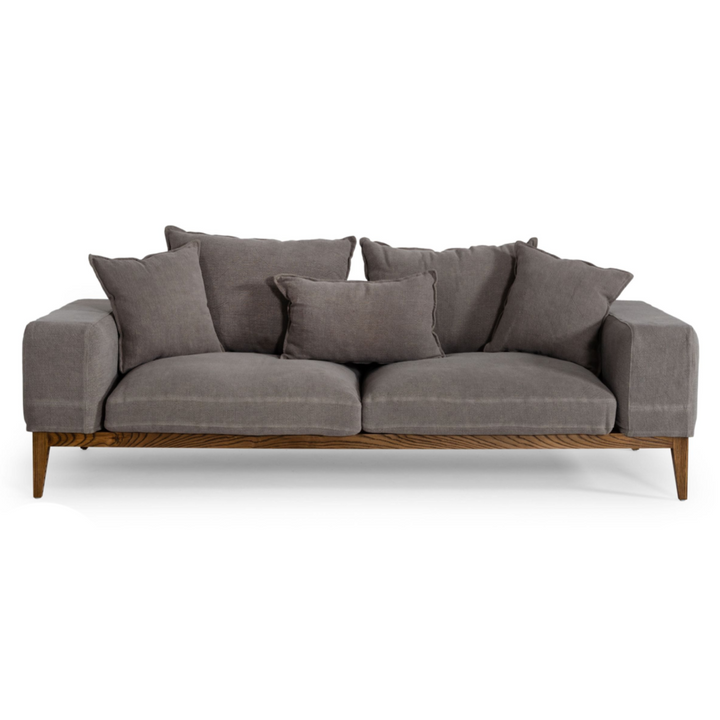 Corina - Modern Grey Linen Loveseat