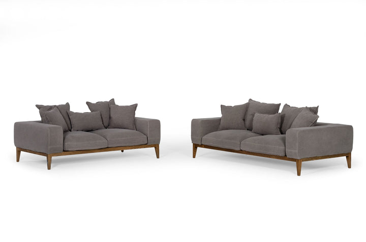 Corina - Modern Grey Linen Loveseat