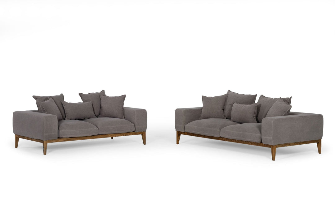 Corina - Modern Grey Linen Loveseat