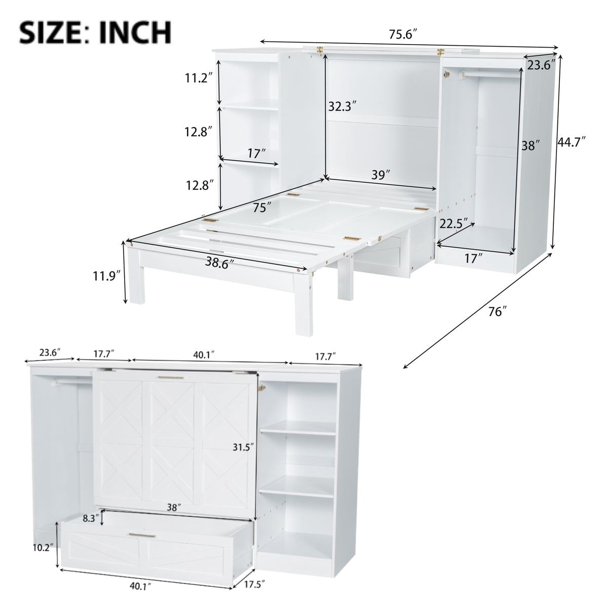 2twin-size-murphy-bed-with-bedside-shelves-and-wardrobe-white