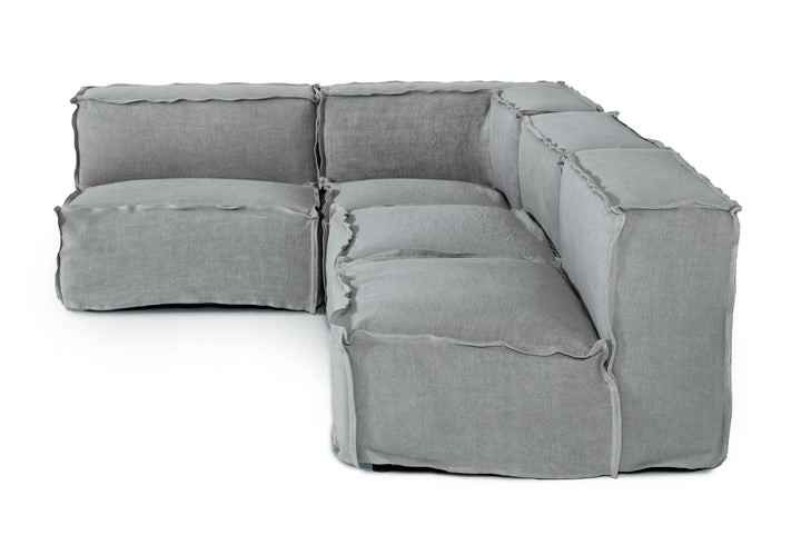Navstar - Contemporary Grey Fabric Modular Sectional Sofa