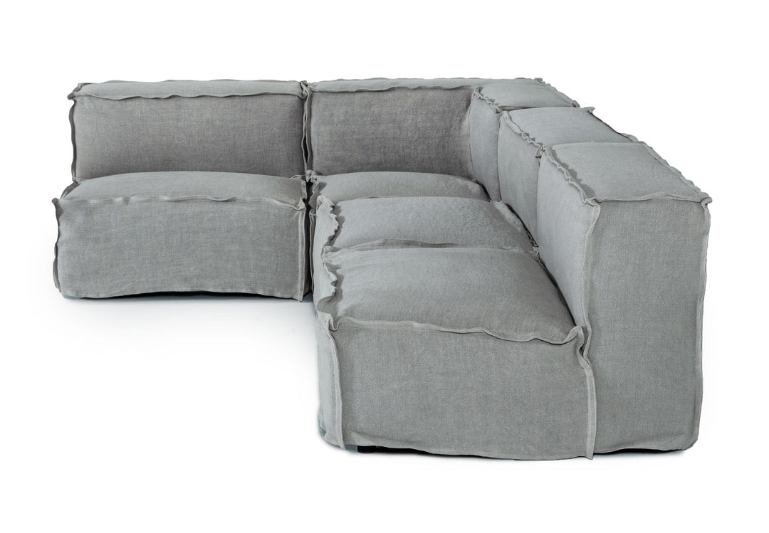 Navstar - Contemporary Grey Fabric Modular Sectional Sofa